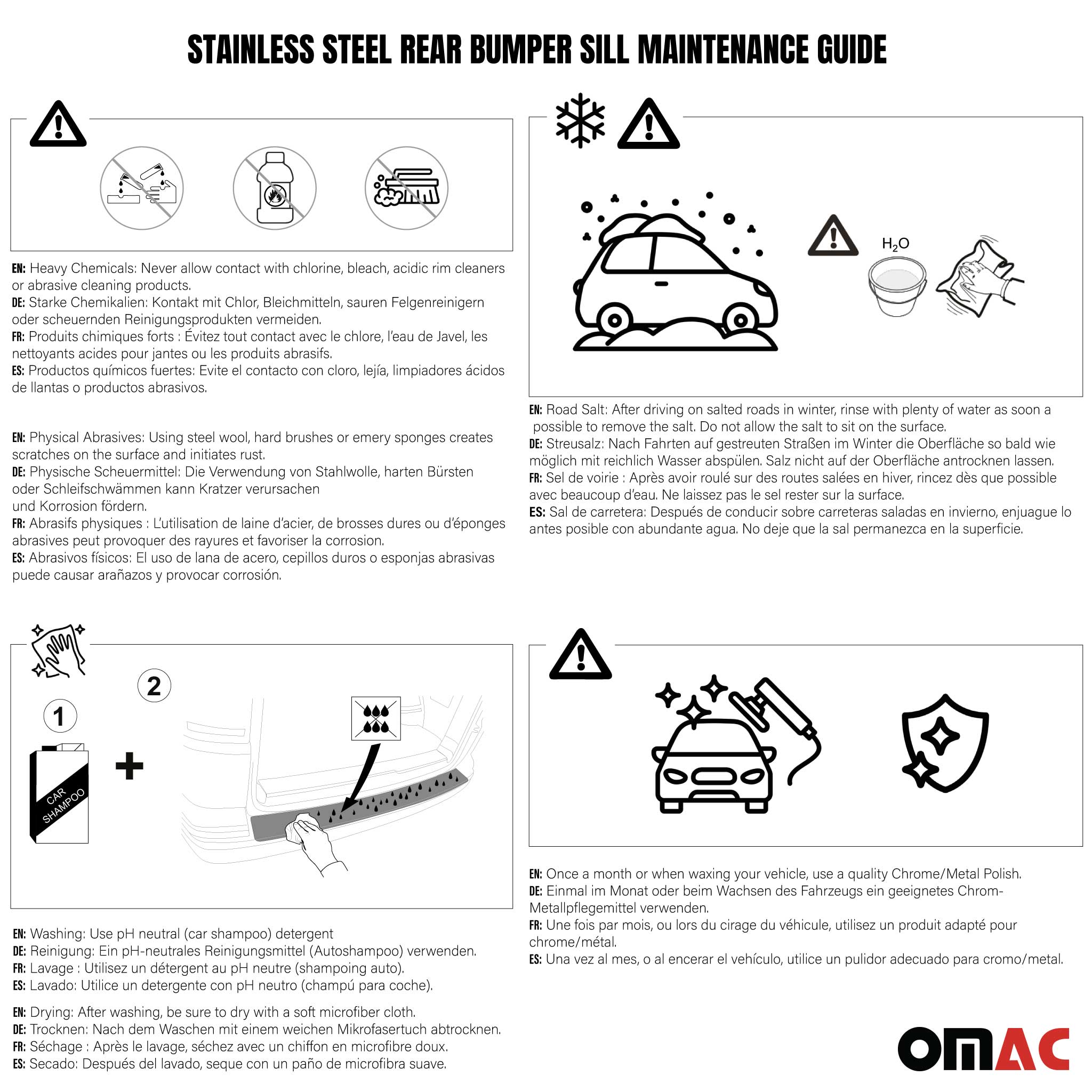 2012-2020 Audi A3 Sportback e-tron Rear Bumper Guard Stainless Steel Glossy